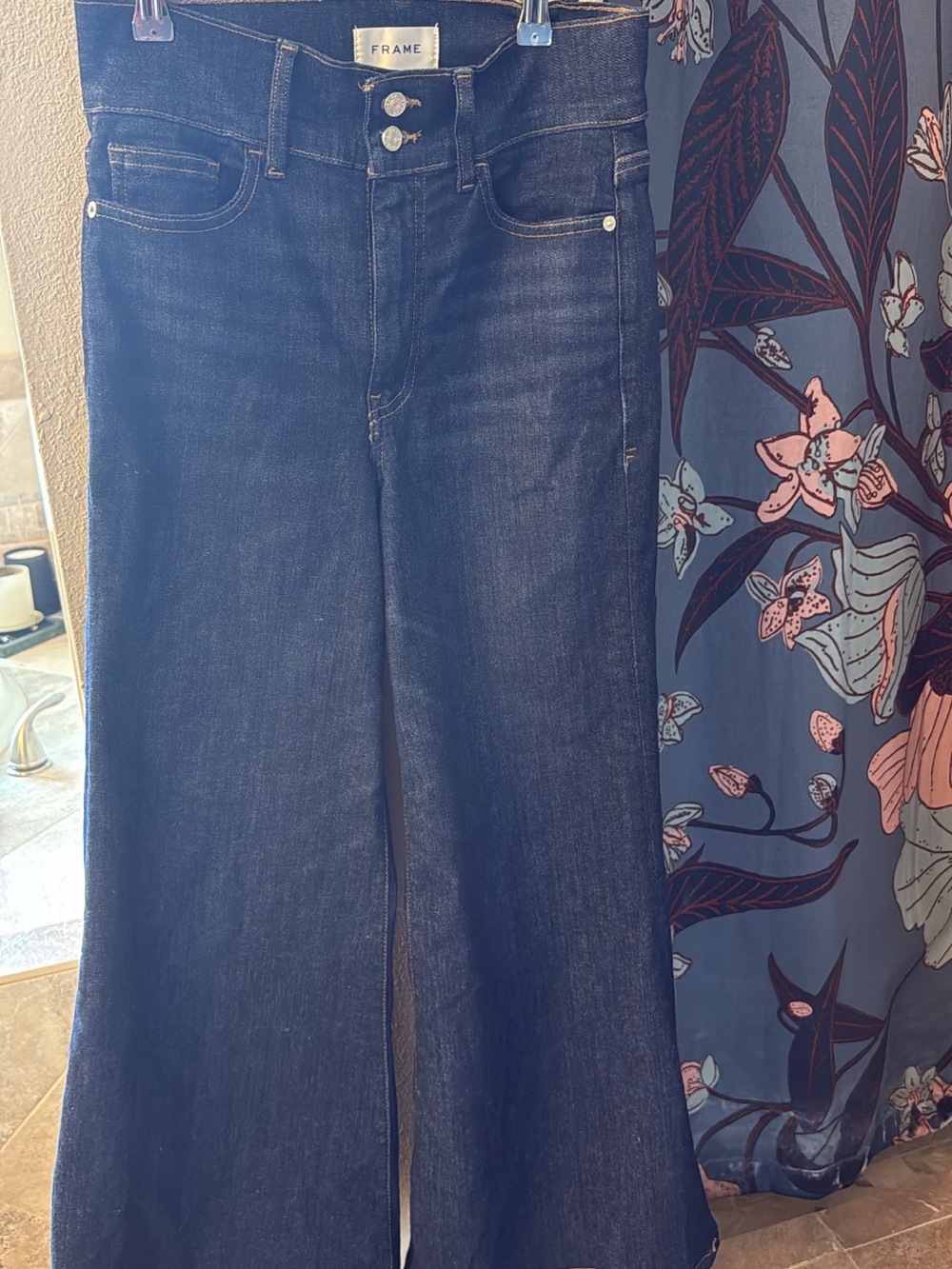 Frame Denim Le Slim Palazzo High Waist Crop Wide Leg Jeans